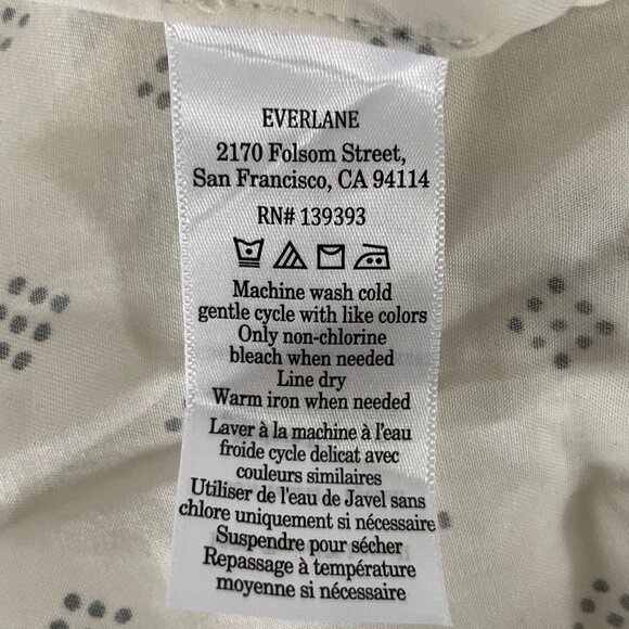 NEW Everlane The Long Weekend Dress in Butterlite Womens 0 Bone Black Dot - Picture 15 of 16